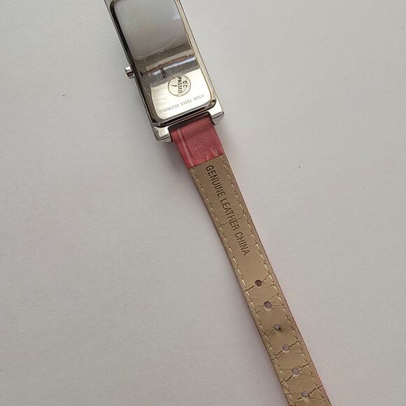 Vintage Watches Pink Rectangle Dial Quartz Watch Modern Art Deco Slim Strap - Picture 7 of 10